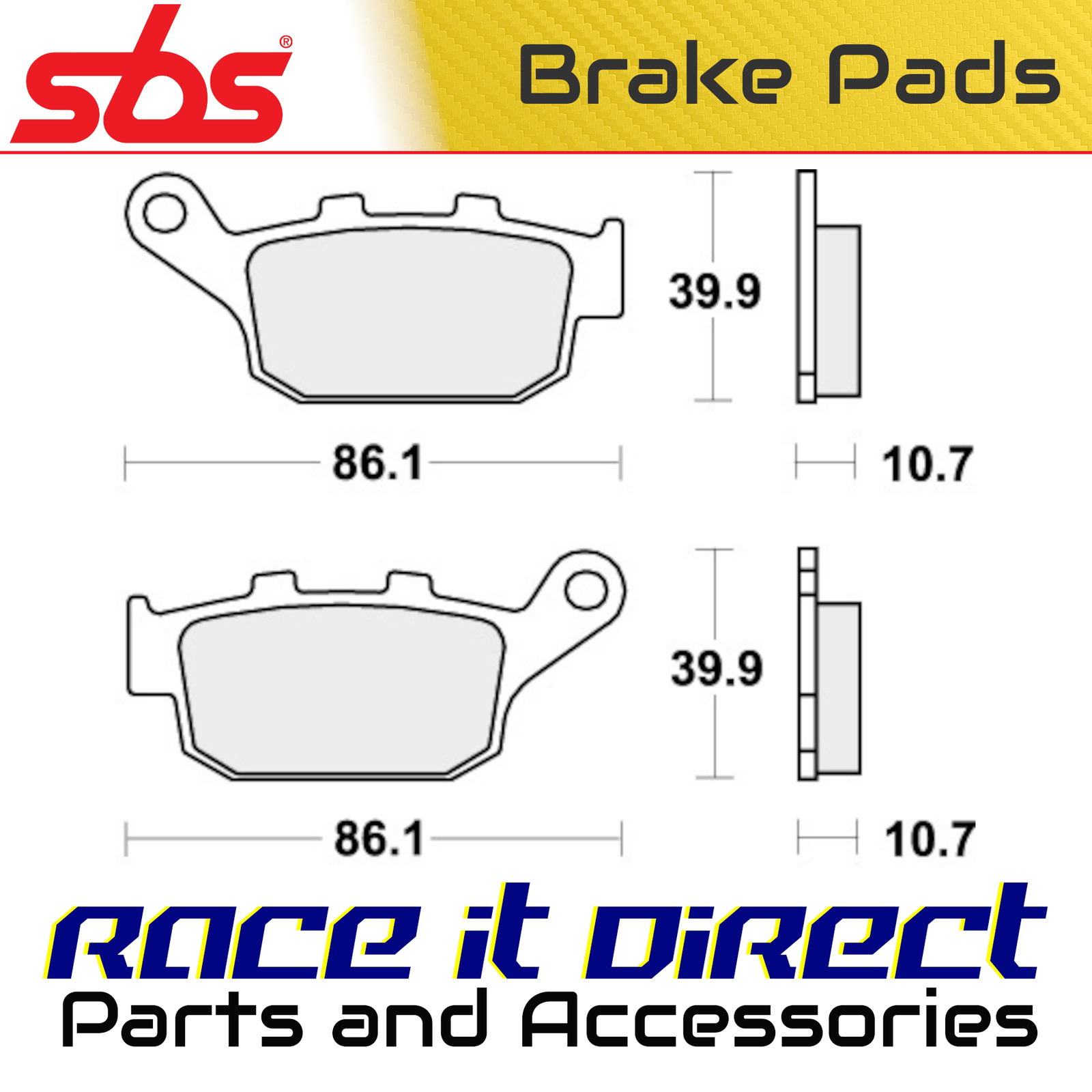 Brake Pads for TRIUMPH DAYTONA 955 I 2001-2004 Rear Street SBS