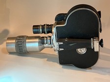 Paillard Bolex H16 Non Reflex Camera Body and 3 Lenses winding crank missing