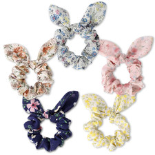 5Pcs Hair Scrunchies for Women,Bunny Ear Scrunchies Hair Ties,Cute Ponytail Hold