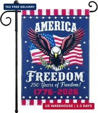 250th Anniversary America Garden Flag 12x18 Double Sided - USA Patriotic Eagle B