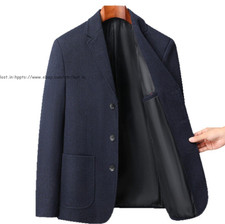 New Mens Blazer Tweed Wool Blend Sport Coat Casual Suit Jacket For Wedding Party