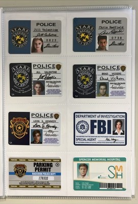 RESIDENT EVIL - RE 1/2/3 All ID CARDs Set / Ausweis / Zutrittskarten - 11 Stück