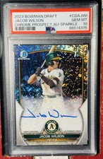 2023 Bowman Draft Jacob Wilson Chrome Prospect Auto Sparkle /71 PSA 10 💰🔥
