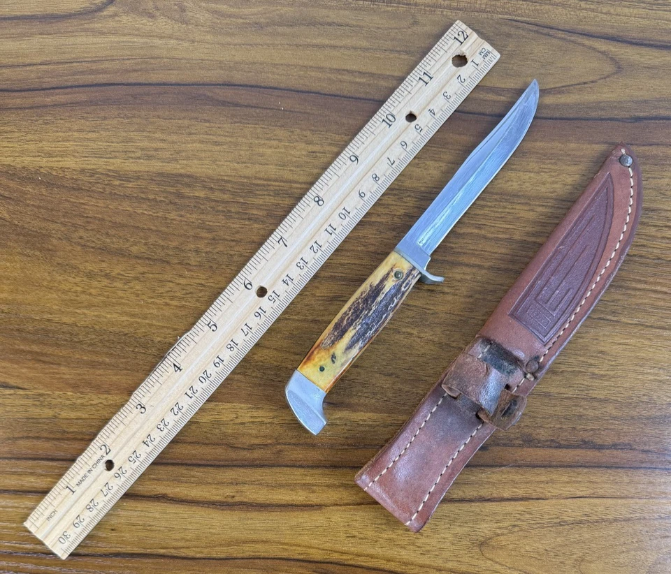 Cuchillo de caza antiguo CASE -1930- hoja - mango de cuerno Foto 4 de 4