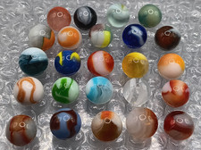 Vintage Older Marbles Lot- .65"- .59"- Marble King, Peltier, W.VA Swirls- L58