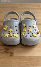 Crocs Light Gray Youth Classic Clogs - Size 4