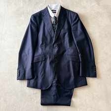 Loro Piana Azabu Tailor M Size Navy Stripe Suit Set - Wool  Silk Blend