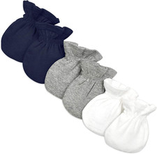 Burts Bees Baby Unisex Baby Mittens, 100 Organic Cotton, 3-Pack Solid Color Inf
