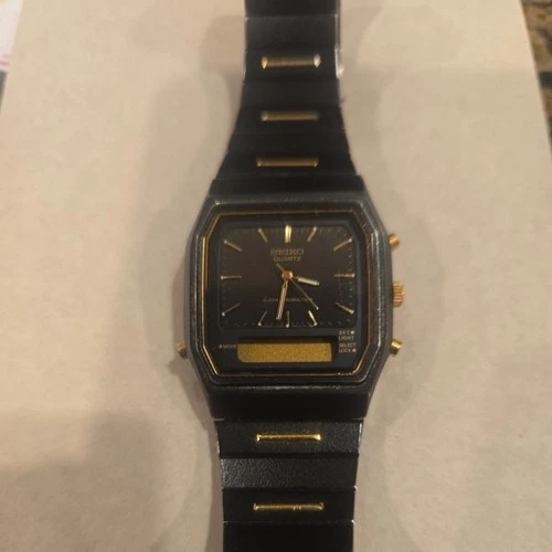 SEIKO H461-5030 VINTAGE MAY 1987 ANA DIGI ALARM CHRONOGRAPH WATCH WITH ORIG BAND