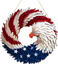 1 Pcs 4Th of July Hanging Door Sign Eagle Wreath 250Th Anniversary Decorations P