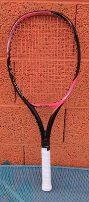 Yonex E zone Lite 4 0/8 Grip 100 Sq In 27 In Length Black/Pink Tennis Racquet