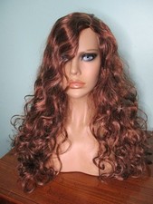 30" dark / light brown brunette mix long curly WIG - unbranded