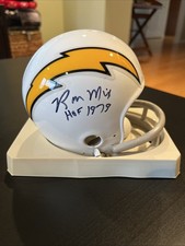 Signed Ron Mix HOF 1979 San Diego Chargers Los Angeles Mini Helmet USC Trojans