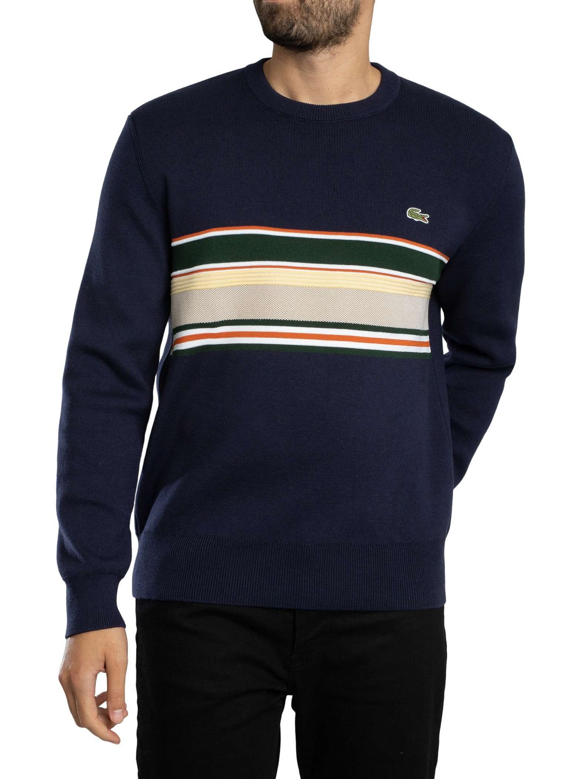 Lacoste Mens French Made Striped Sweatshirt Blue 23790₽