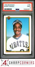 1990 BOWMAN #181 BARRY BONDS PIRATES PSA 9