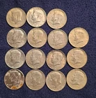 1965-1969 40% Silver Kennedy Half Dollar 15 Coins $7.50 Face Value Actual Coins