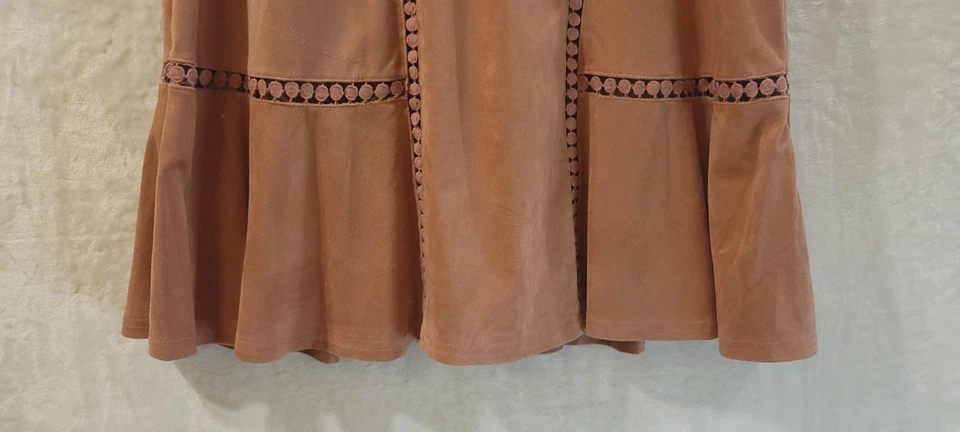 Womens Dress XL Faux Suede Mauve Rose Above Knee By Hint Of Mint Juniors  - Image 3 of 4