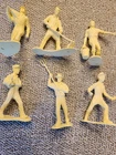 Vintage Lot of 6 Original Marx Cream Farm Playset Figures