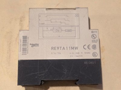 Genuine Schneider RE9TA11MW, Timing Relay, 0.1-10s, 24-240V AC/DC (NOS)