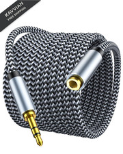 MORELECS Headphone Extension Cable 10ft - Aux 3.5mm 10ft, Grey