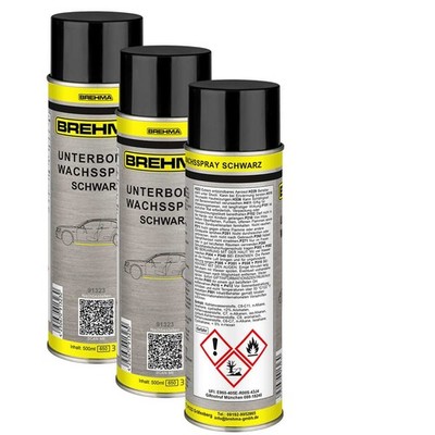 3x BREHMA Unterbodenwachs Spray schwarz Unterbodenschutz Hohlraumwachs UBS Wax