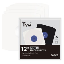 50 Pcs 12" Vinyl Record Inner Sleeves White Kraft Paper Poly Lined Album Covers