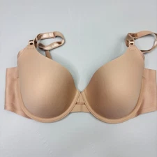 Warners No Side Effects Bra 34C Underwire Nylon Padded Back Smoothing 01356