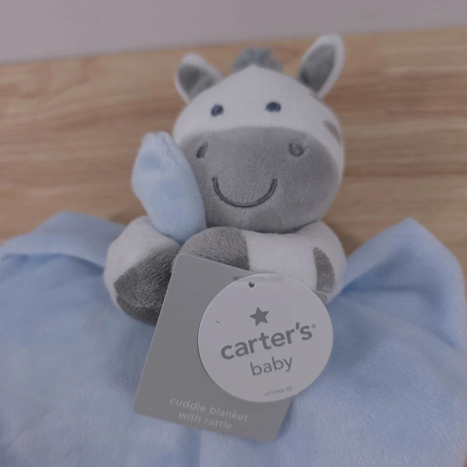 Carter's Zebra Lovey This Is What Handsome Looks Like Blue Baby Security Blanket - Image 3 of 4