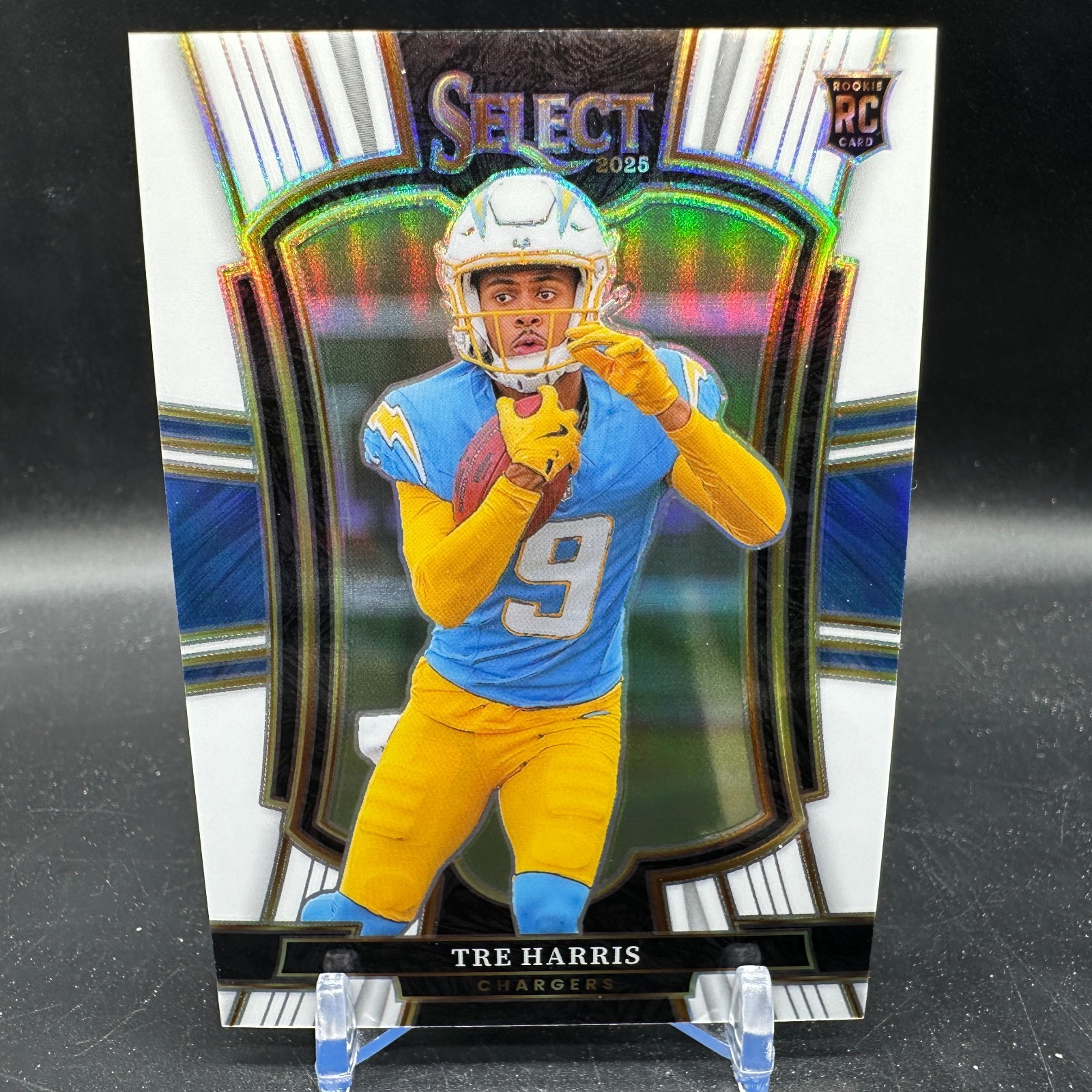 TRE Harris Rookie White Premier Level Prizm /35 2025 Panini Select Chargers #101