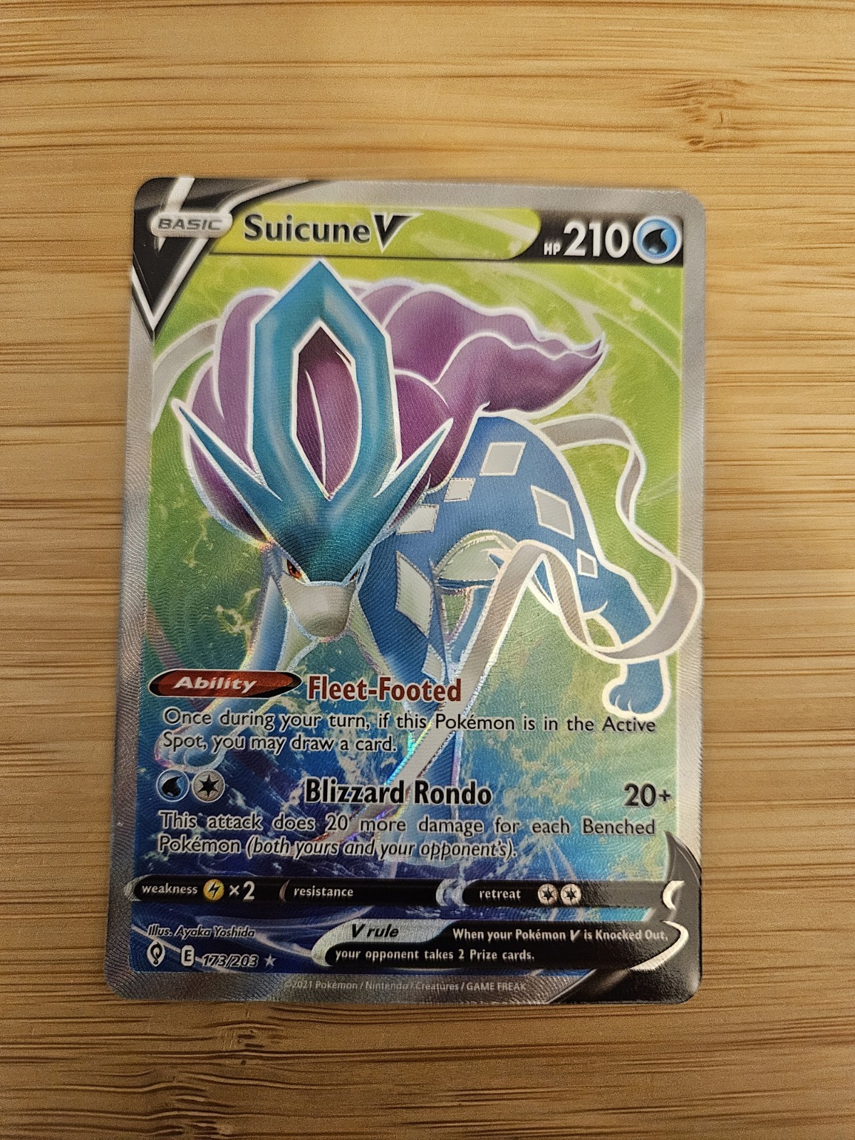 Suicune V 173/203 Evolving Skies Pokemon Card