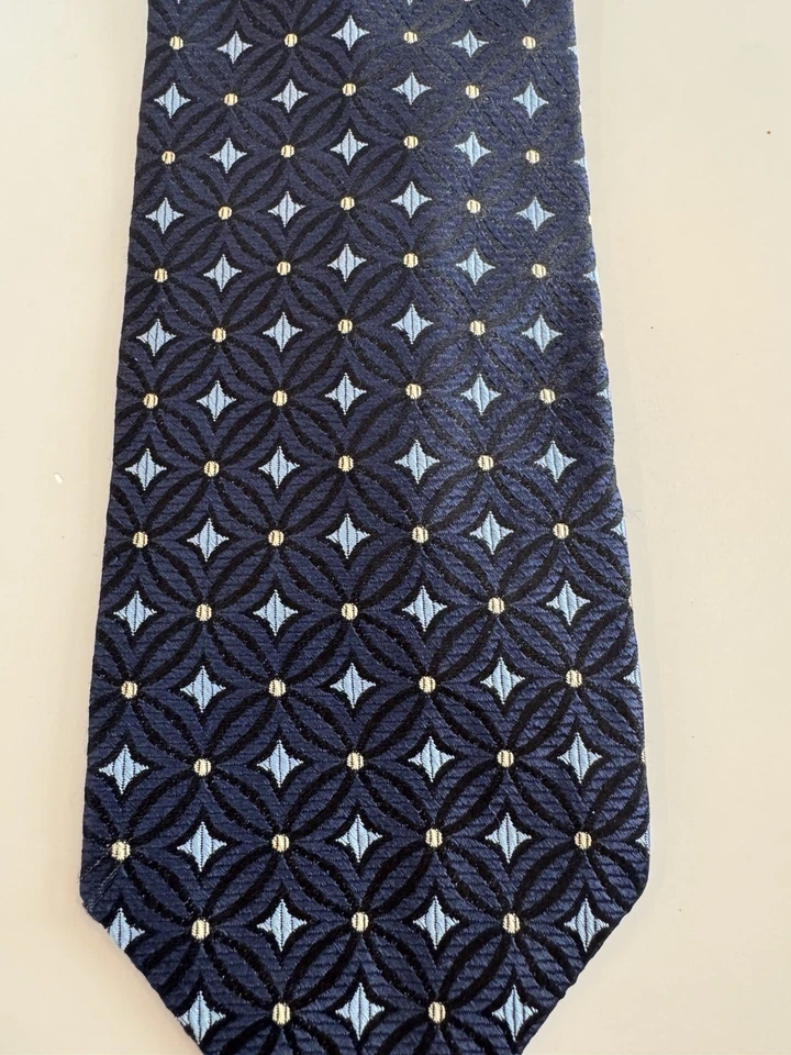 Corbata geométrica azul NORDSTROM de 59" x 4" 100 % seda para hombre Foto 2 de 3