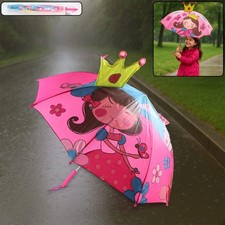 3D Kids Umbrella with Cartoon Print   Cute Waterproof Rain Umbrella 1 Pc 