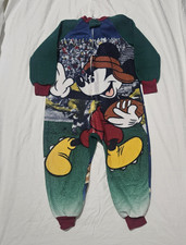Vintage 90s Disney Mickey Mouse Football AOP Print Pajama Jumper Size 6 Yrs