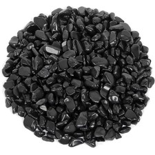500g Obsidian Trommelsteine Schwarz – Polierte Naturstein Chips in Geschenkbox