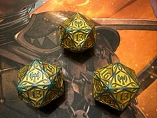 MTG Spindown d20 Oversized Kaldheim Gold Life Counter Magic The Gathering X3