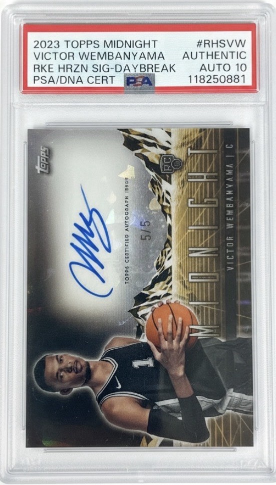 Topps Midnight 2023-24 Victor Wembanyama Daybreak Auto 5/5 PSA/DNA 10 #RHS-VW