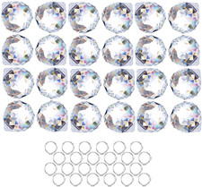Crystalsuncatcher 24Pcs Clear Crystal Ball Prism Suncatcher Rainbow Pendants Mak