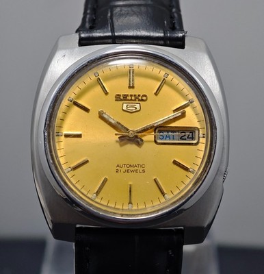1978 Seiko 5 Automatic 7019-7110 ''Golden Dial'' Day/Date Japan Men's Watch N
