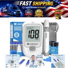 LinkSun G-425-1 Blood Glucose Test Strips Kit 100 Strips Lancets Meter