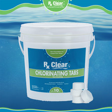 Rx Clear 1" Inch 99 Trichloro Stabilized Swimming Pool Chlorine Tablets - 10 lb