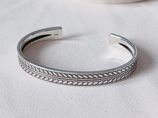 Sterling Silver 925 Open Mens Cuff Bangle Bracelet 