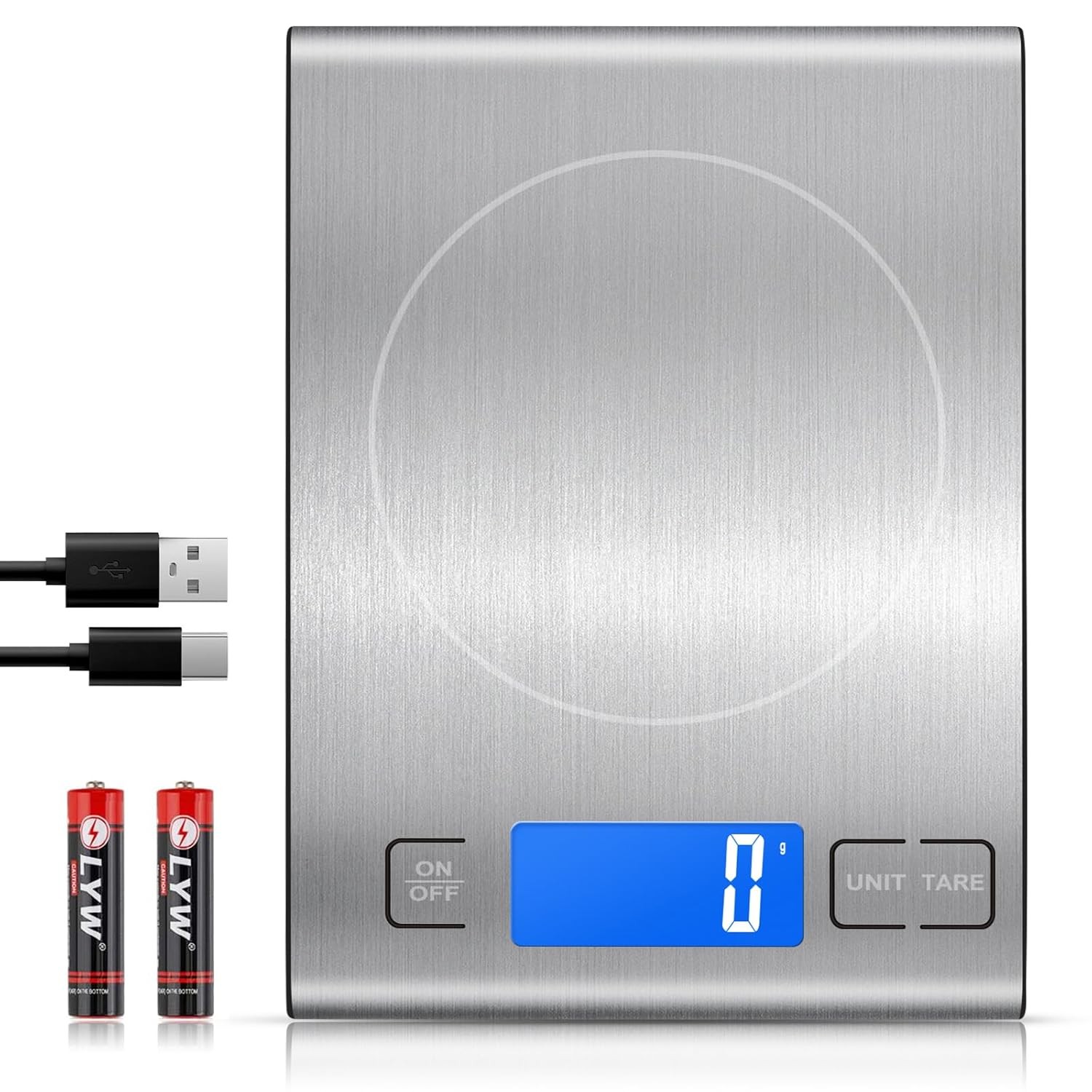 Diyife Rechargeable Digital Kitchen Scales, 1g/15kg 33lbs Food Weighing Scales