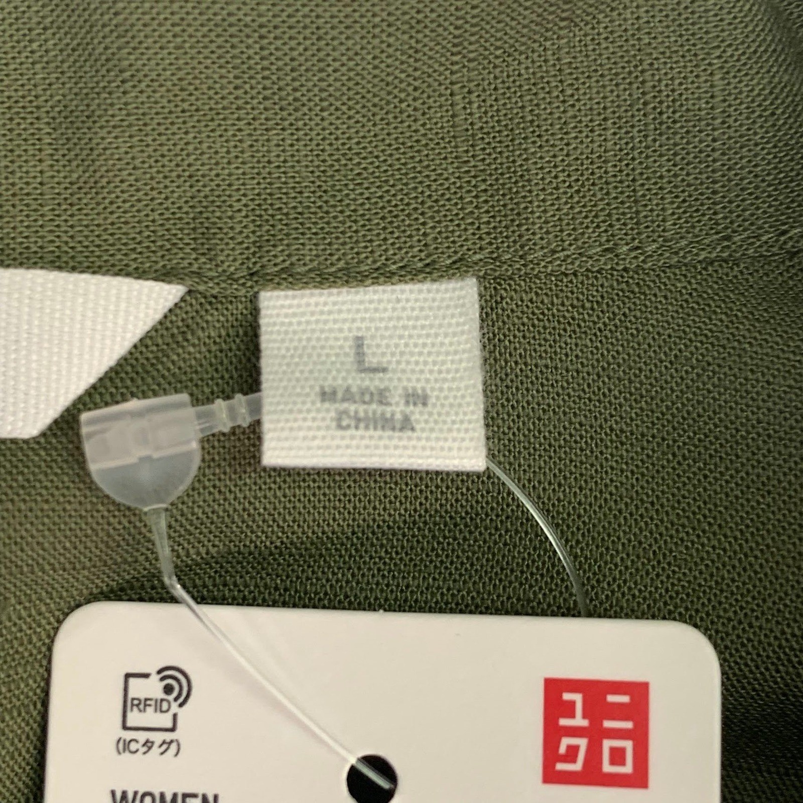 Uniqlo Womens Linen Blend Open Collar Short Sleeve Shirt Olive Green Size L NWT thumbnail 11