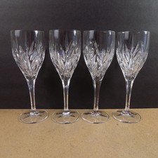 4 Gorham Crystal Star Blossom 8.5" Water Goblets Glasses VGC