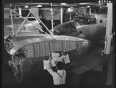 down powered North a sections move bomber overhead fuselage American long B-25