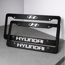 Hyundai Black Aluminum License Plate Frame Front Rear
