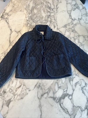Seventy Mochi Dark Denim Quilted Jacket. Small/Uk10. New No Tag