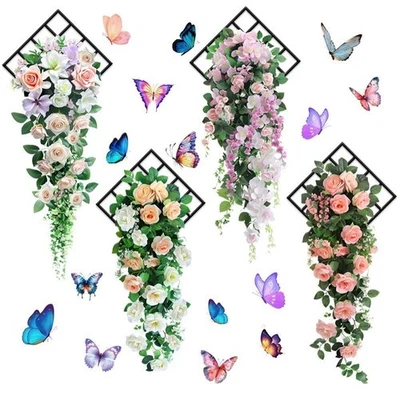 Stickers Muraux Fleurs 3D Décoration Murale Esthétique pour facile à Enlever - Photo 1/4