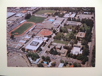 Modesto Junior College - East Campus Modesto California vtg postcard aerial