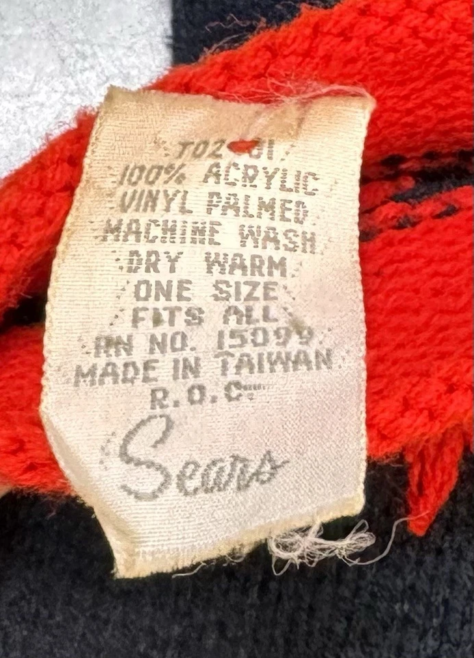 Guantes Sears de los años 50 tejidos cálidos talla única imitación cuero palma invierno Foto 3 de 4